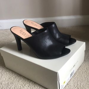 Franco Sarto black open toed heels
